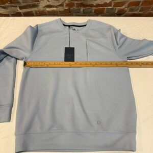 VRST Pinnacle Fleece Crew Zippered Front Pocket Faded Blue Mens Size Small NWT